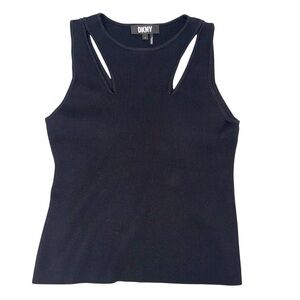 DKNY Black Cutout Tank Top size Medium